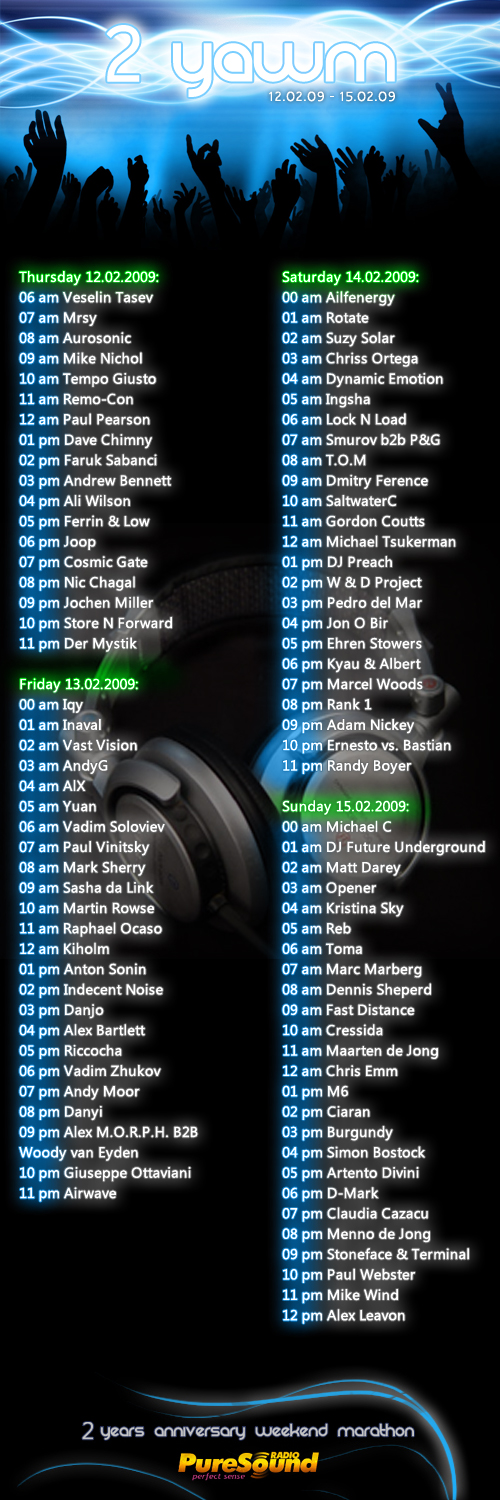 2YAWM Celebration - Schedule
